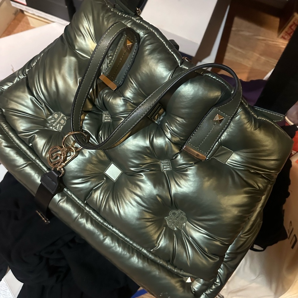 River Island bag, gold hardware, black strap